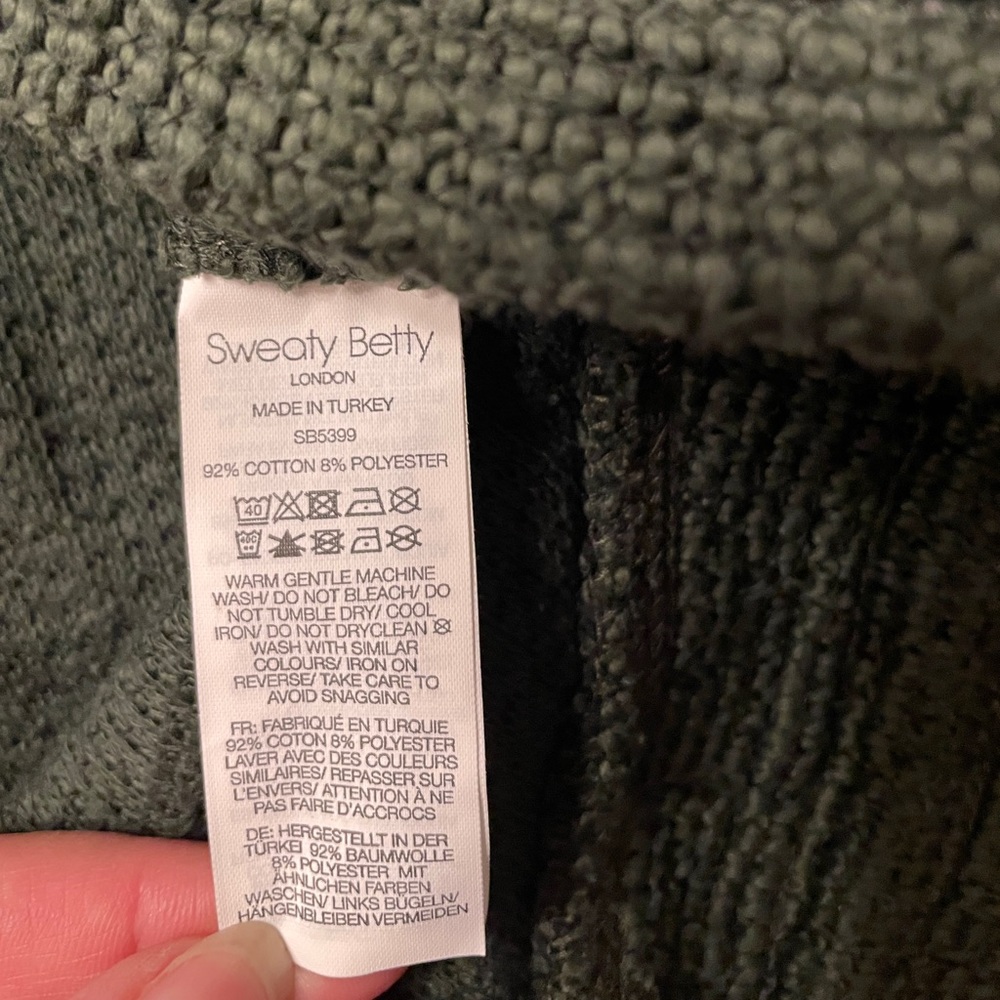 Sweaty Betty restful boucle sweatshirt olive green xs - Picture 8 of 10